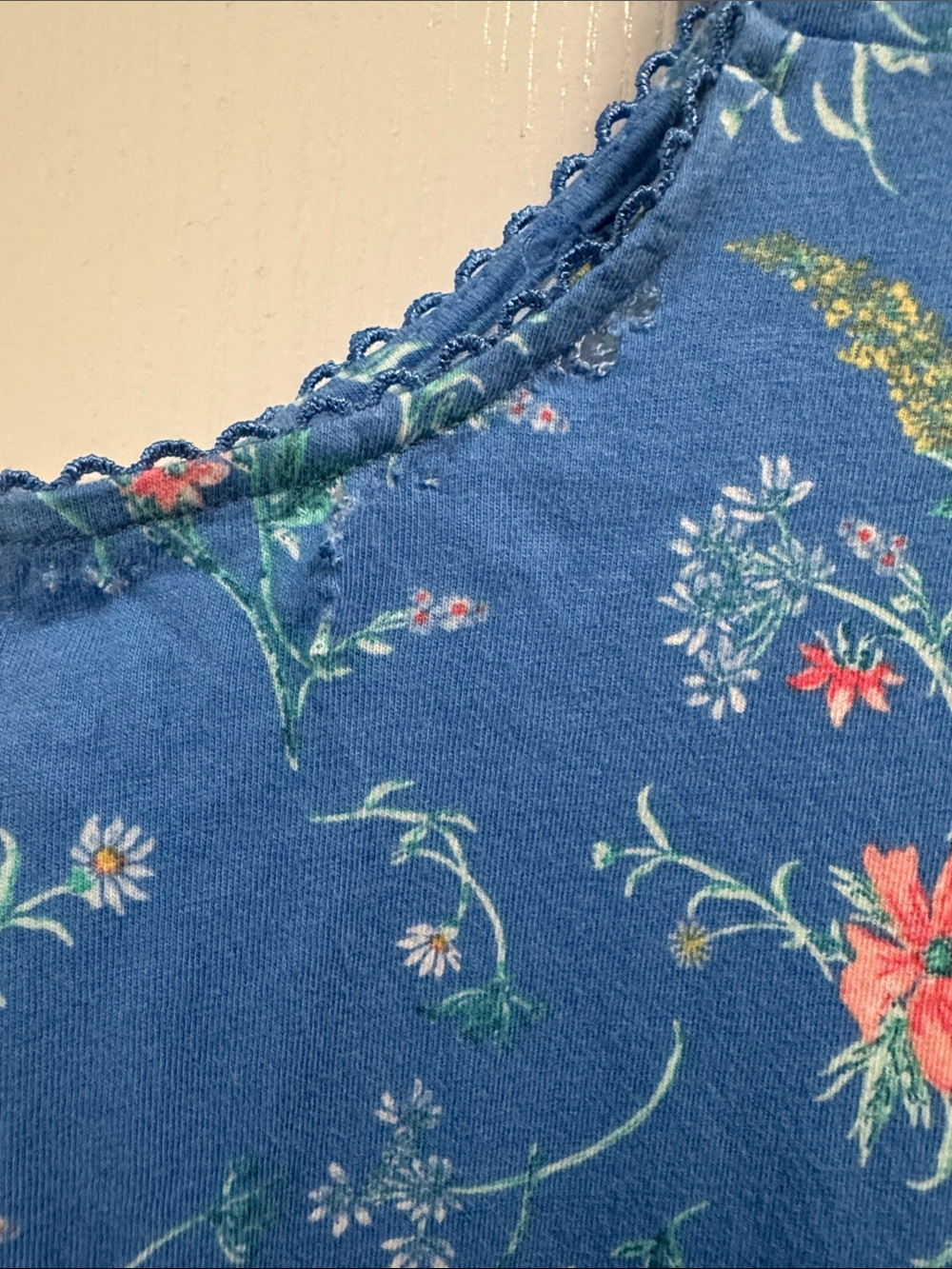 Charter Club Blue Floral Lace-Trim Nightgown - Picture 9 of 10